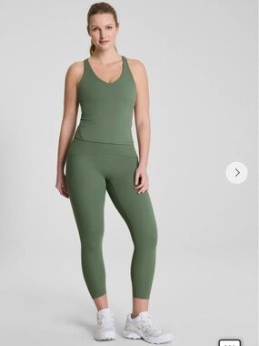 Spanx Booty Boost Leggings Women S Green High Rise Compression Yoga Sculpt